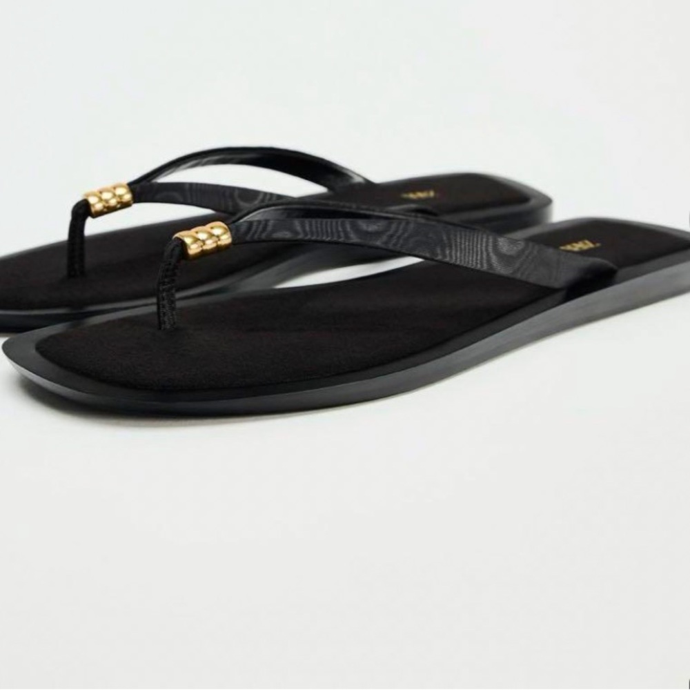 ZARA 100% Leather Flat Sandals - Picture 6 of 7
